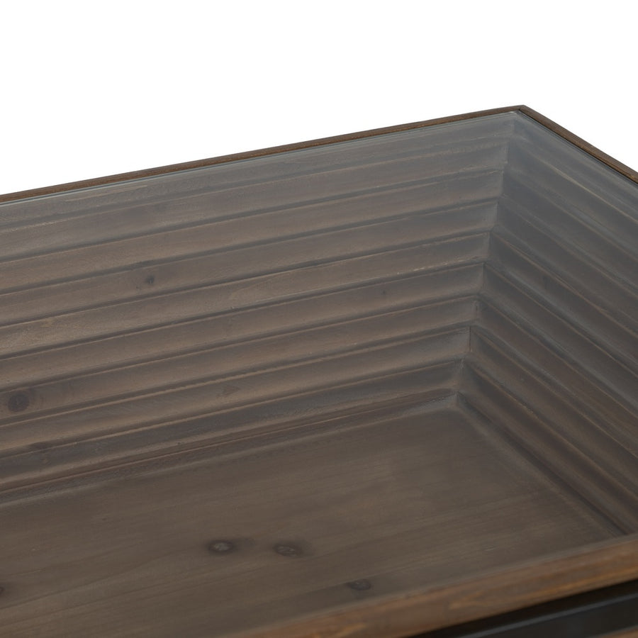 MESA CENTRO NATURAL-NEGRO MADERA-METAL 120 X 60 X 43,50 CM