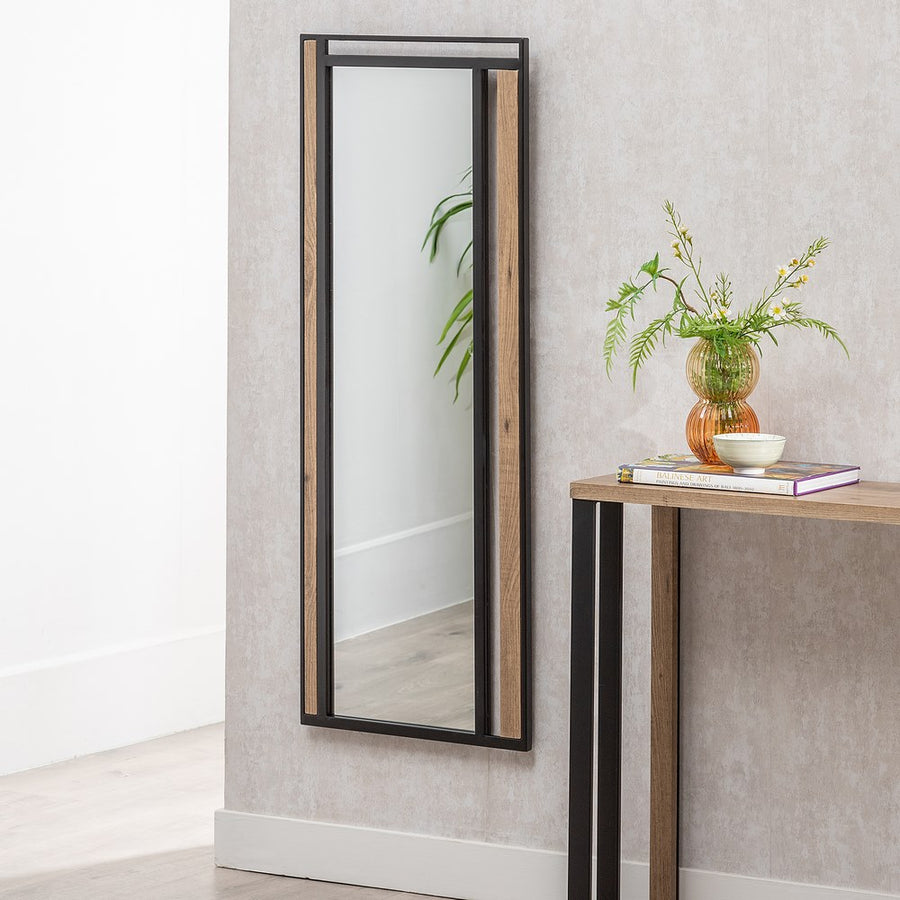 ESPEJO NATURAL-NEGRO DM-METAL 45 X 2 X 100 CM