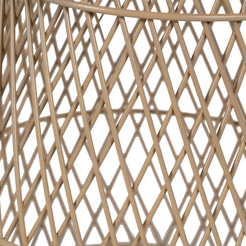 MESA AUXILIAR NATURAL METAL-RATÁN 55 X 55 X 50 CM