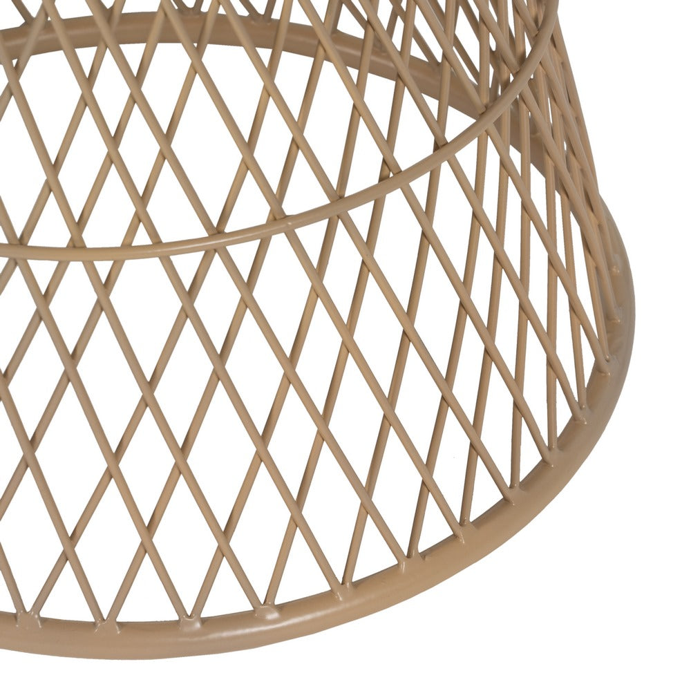 MESA AUXILIAR NATURAL METAL-RATÁN 55 X 55 X 50 CM