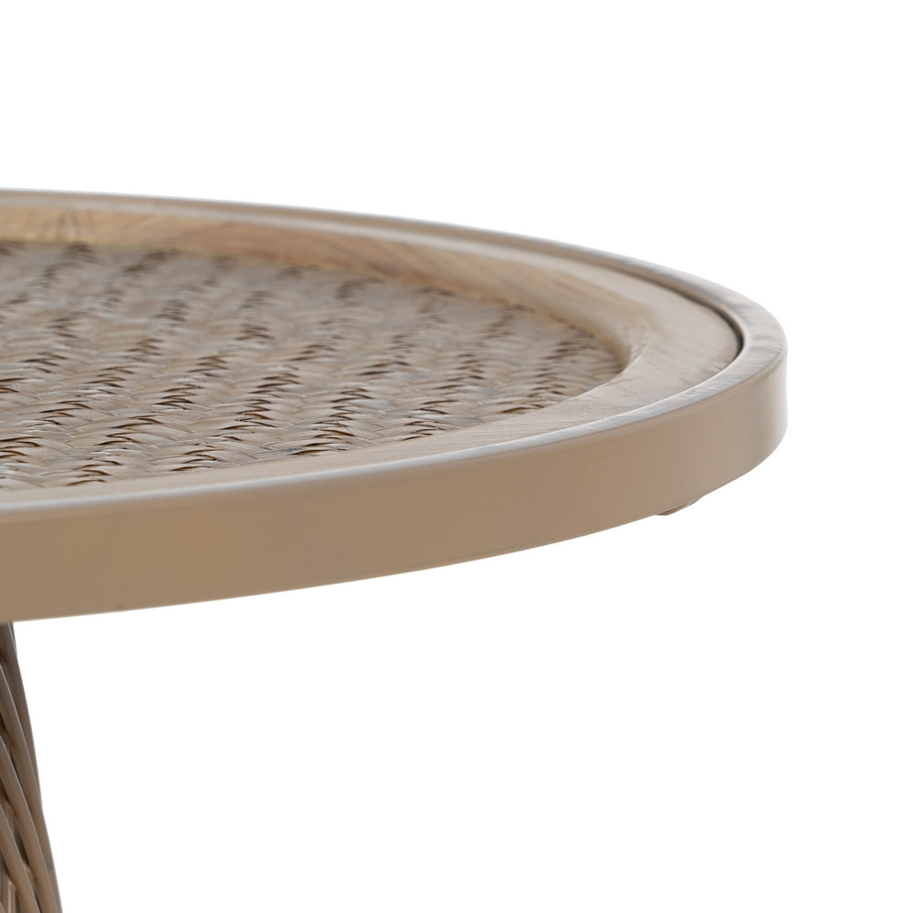 NATURAL METAL-RATTAN COFFEE TABLE 70 X 70 X 39.50 CM