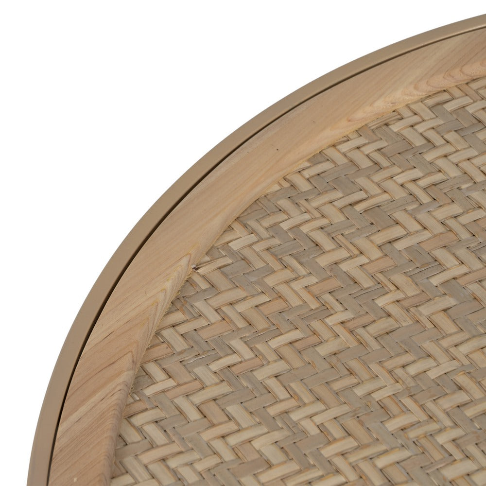 NATURAL METAL-RATTAN COFFEE TABLE 70 X 70 X 39.50 CM
