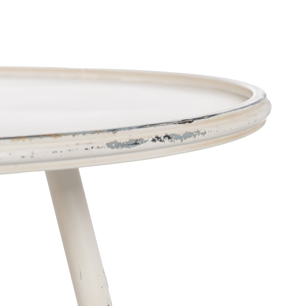 MESA CENTRO CREMA METAL 75 X 75 X 50 CM