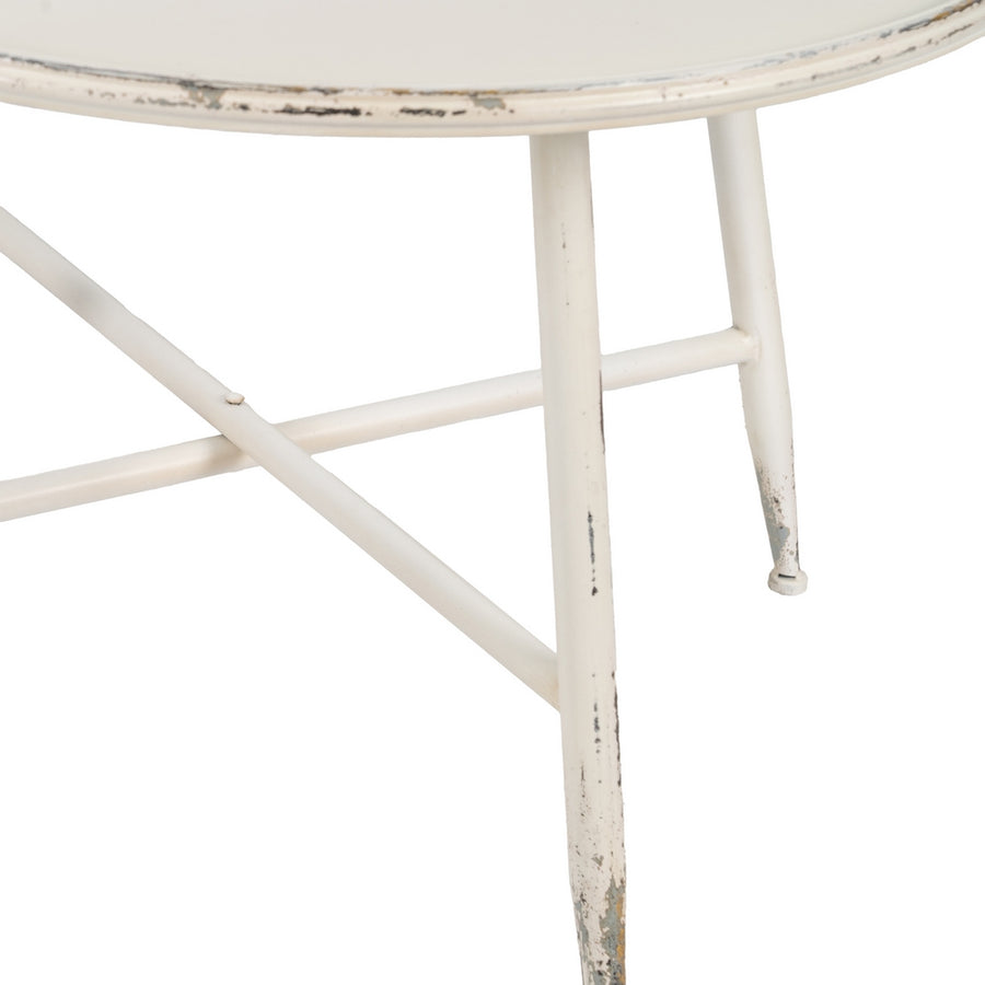 MESA CENTRO CREMA METAL 75 X 75 X 50 CM