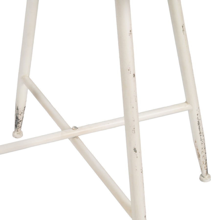 MESA CREMA METAL 80 X 80 X 75 CM