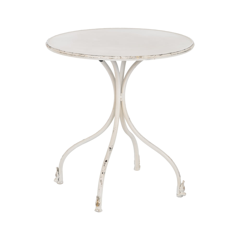 MESA AUXILIAR CREMA METAL 70 X 70 X 75 CM