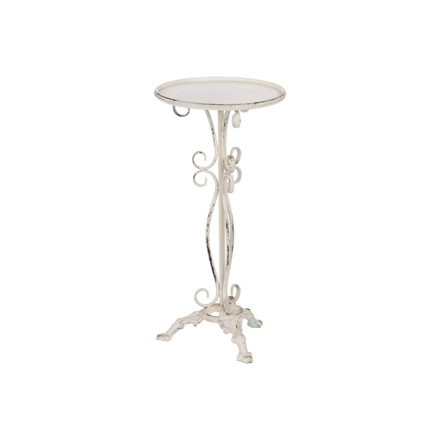 S/2 MESITAS CREMA METAL 40 X 40 X 77 CM
