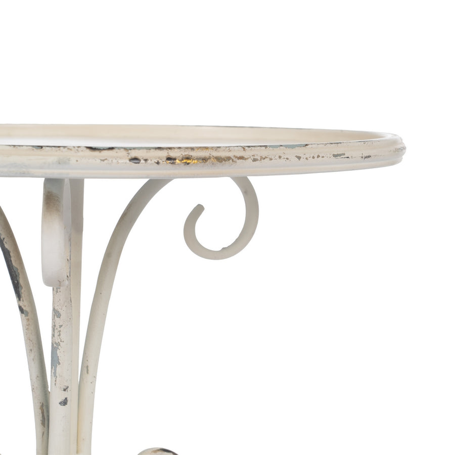 S/2 MESITAS CREMA METAL 40 X 40 X 77 CM