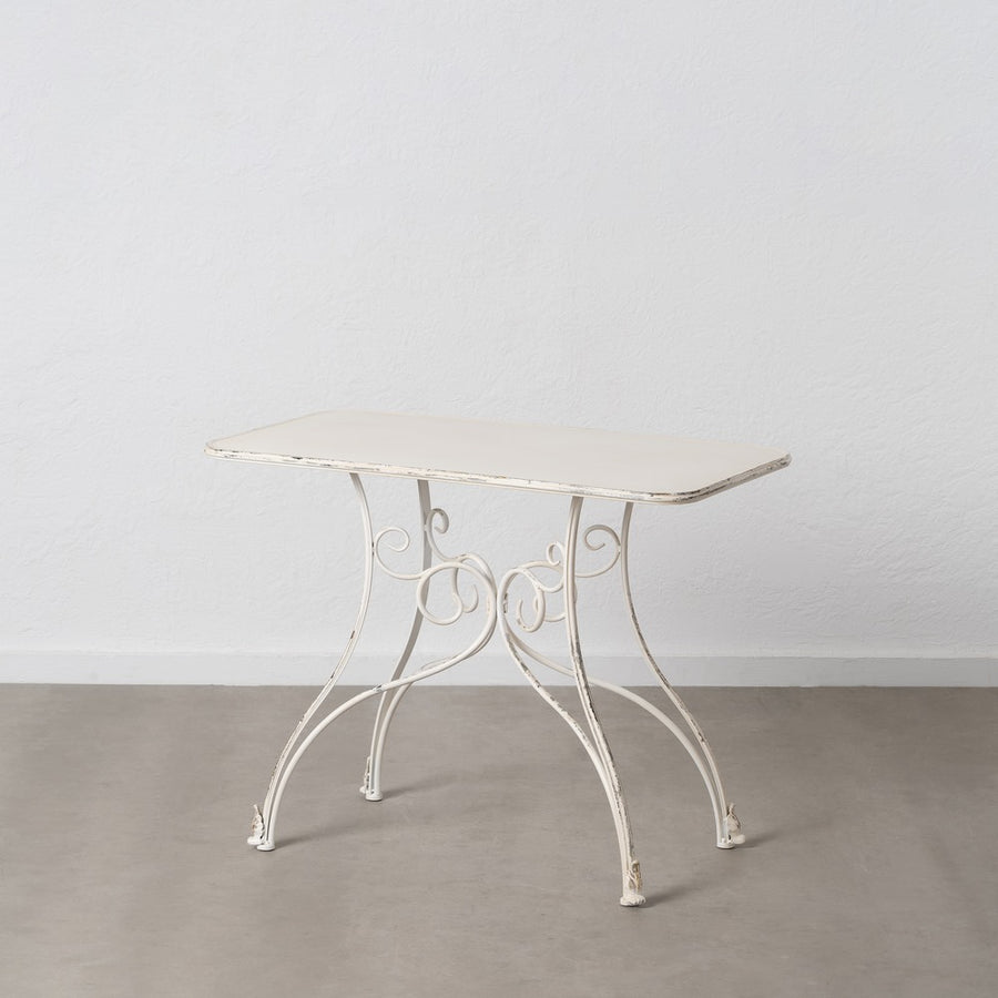 CONSOLA CREMA METAL 100 X 52 X 76 CM