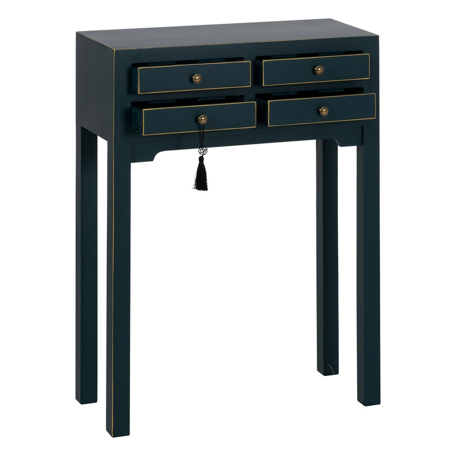 CONSOLA AZUL MADERA 63 X 26 X 85 CM