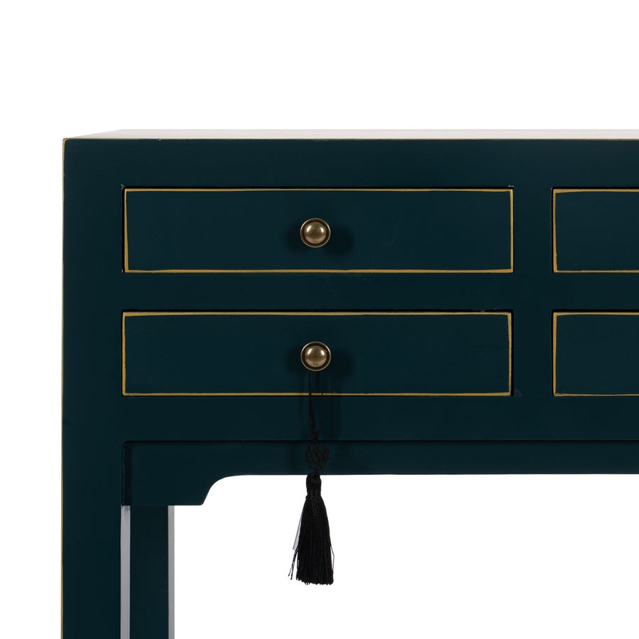 CONSOLA AZUL MADERA 63 X 26 X 85 CM