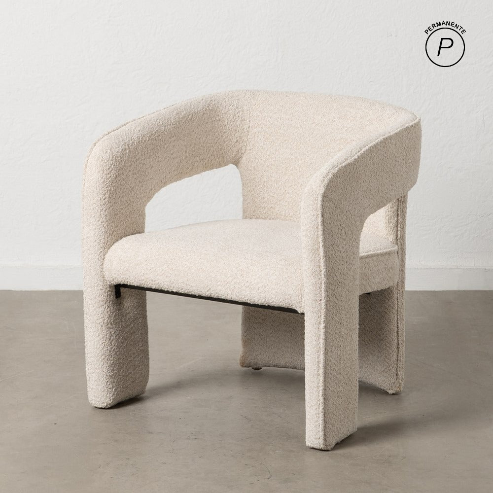 SILLA BEIGE TEJIDO SALÓN 69 X 66 X 73 CM