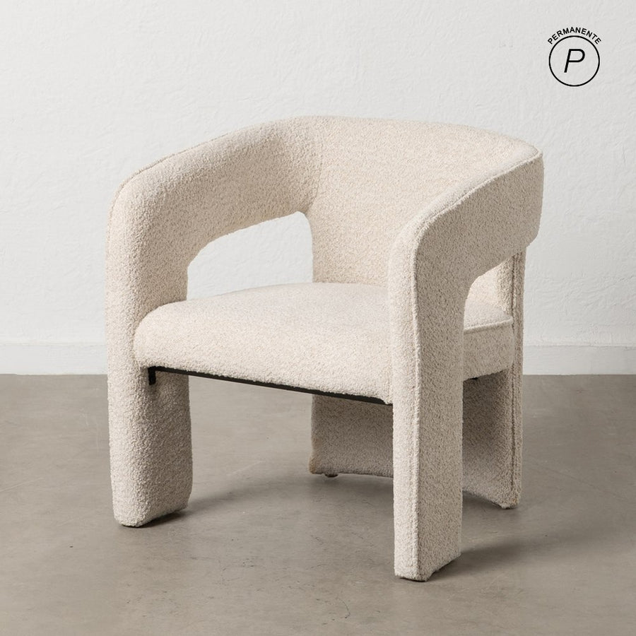 SILLA BEIGE TEJIDO SALÓN 69 X 66 X 73 CM