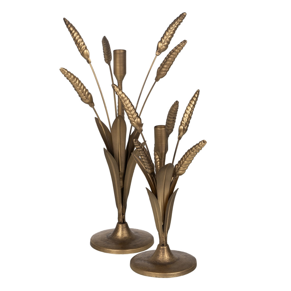 GOLD METAL CANDLE HOLDER DECORATION 23 X 23 X 43 CM
