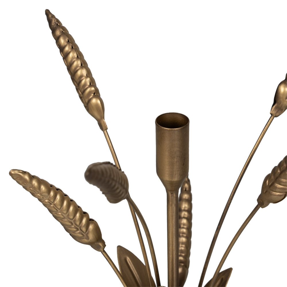 GOLD METAL CANDLE HOLDER DECORATION 23 X 23 X 43 CM