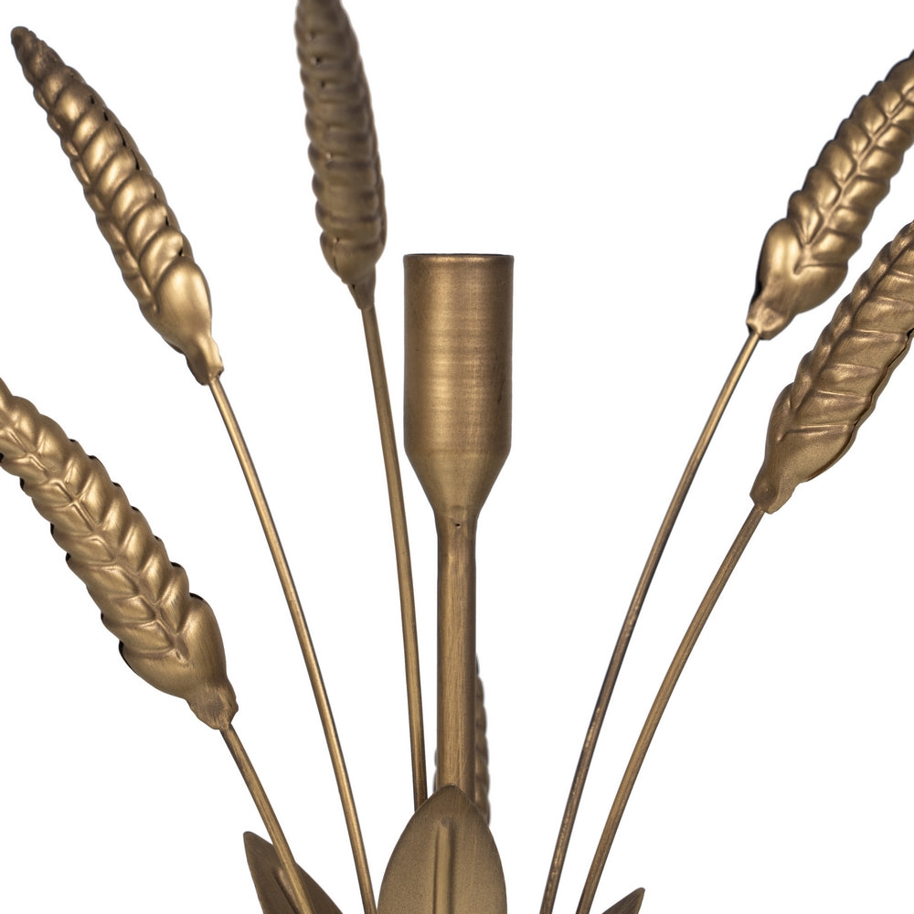 GOLD METAL CANDLE HOLDER DECORATION 23 X 23 X 43 CM