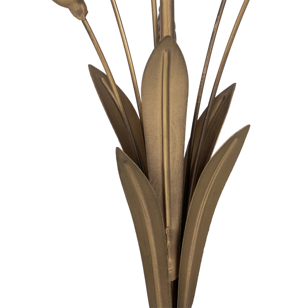 GOLD METAL CANDLE HOLDER DECORATION 23 X 23 X 43 CM