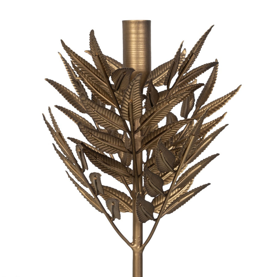 PORTAVELAS ORO METAL DECORACIÓN 17 X 17 X 43 CM