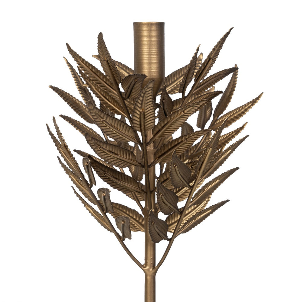 PORTAVELAS ORO METAL DECORACIÓN 17 X 17 X 43 CM