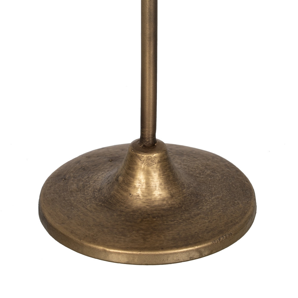 PORTAVELAS ORO METAL DECORACIÓN 17 X 17 X 43 CM