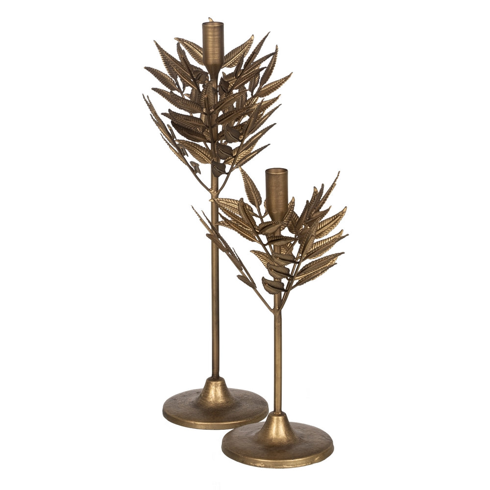 GOLD METAL CANDLE HOLDER DECORATION 17 X 17 X 30 CM