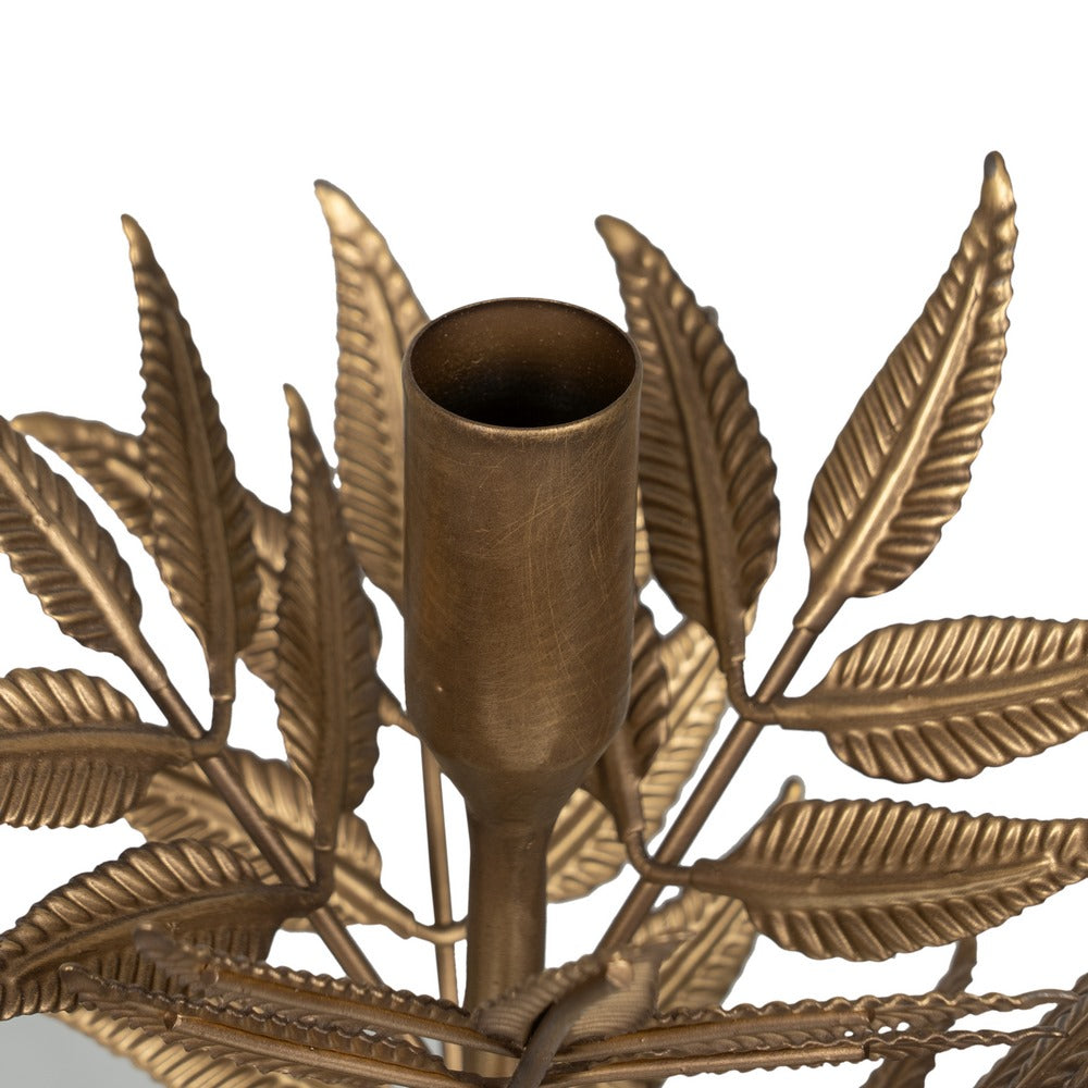 GOLD METAL CANDLE HOLDER DECORATION 17 X 17 X 30 CM