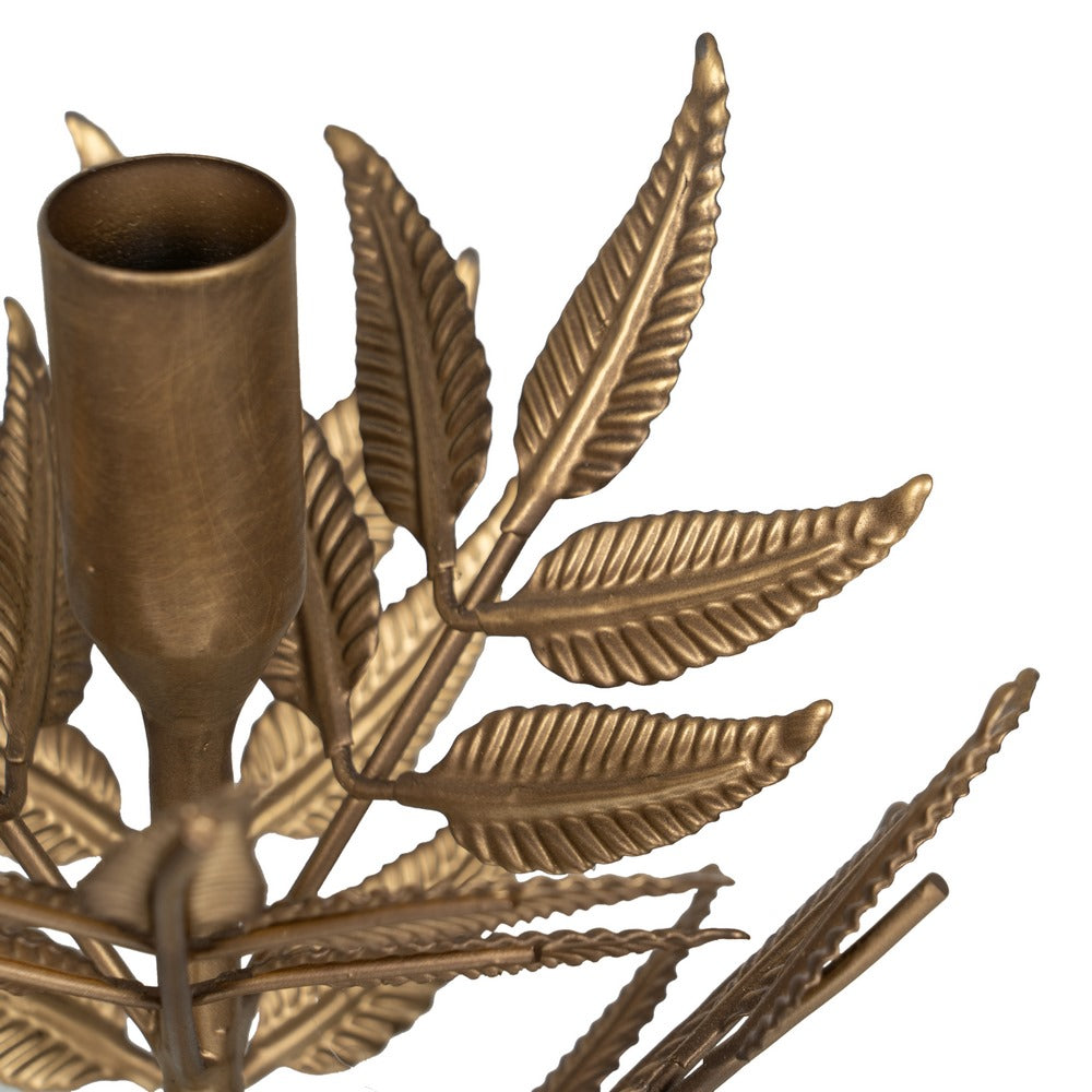 GOLD METAL CANDLE HOLDER DECORATION 17 X 17 X 30 CM