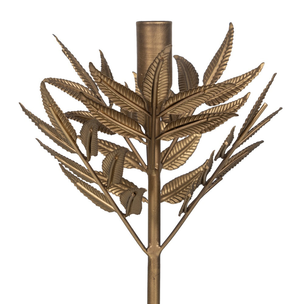 GOLD METAL CANDLE HOLDER DECORATION 17 X 17 X 30 CM