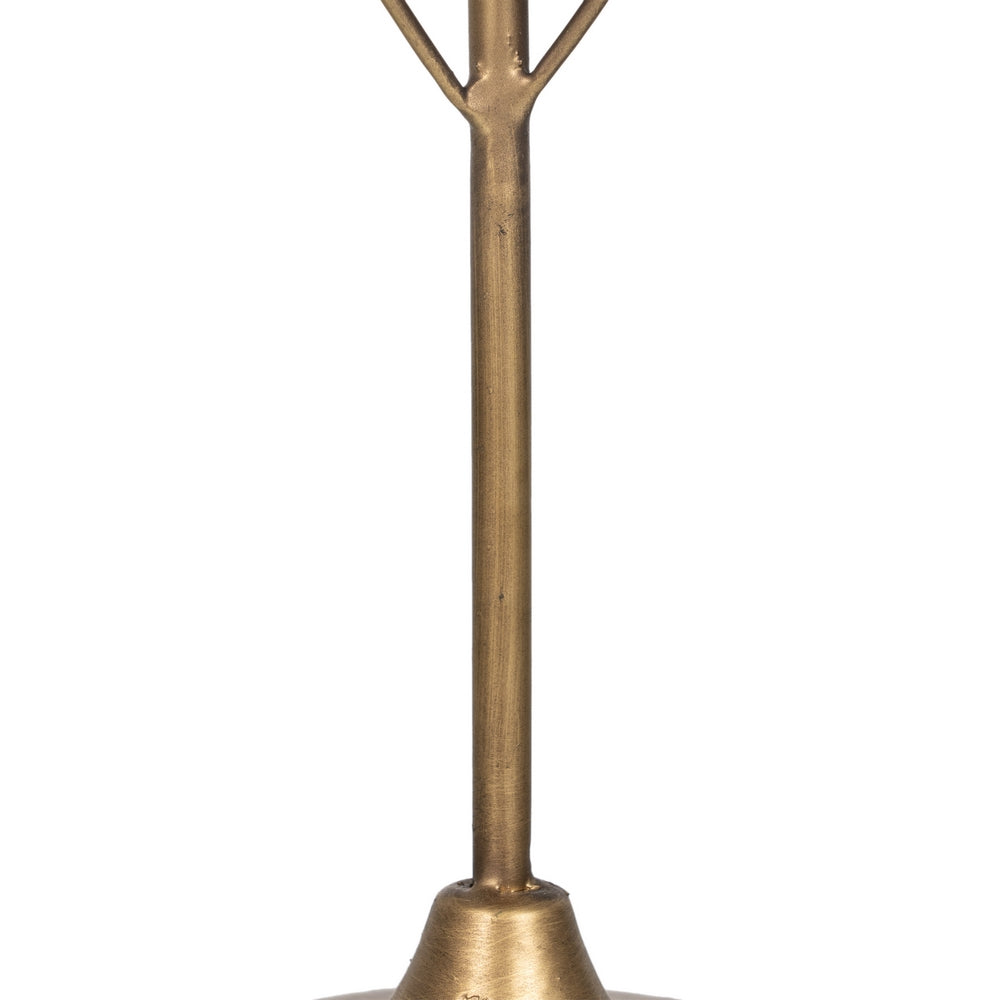 GOLD METAL CANDLE HOLDER DECORATION 17 X 17 X 30 CM