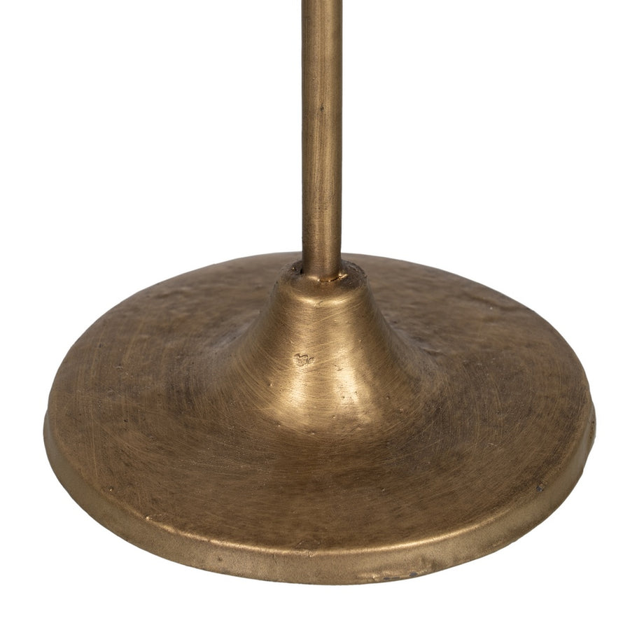 PORTAVELAS ORO METAL DECORACIÓN 17 X 17 X 30 CM