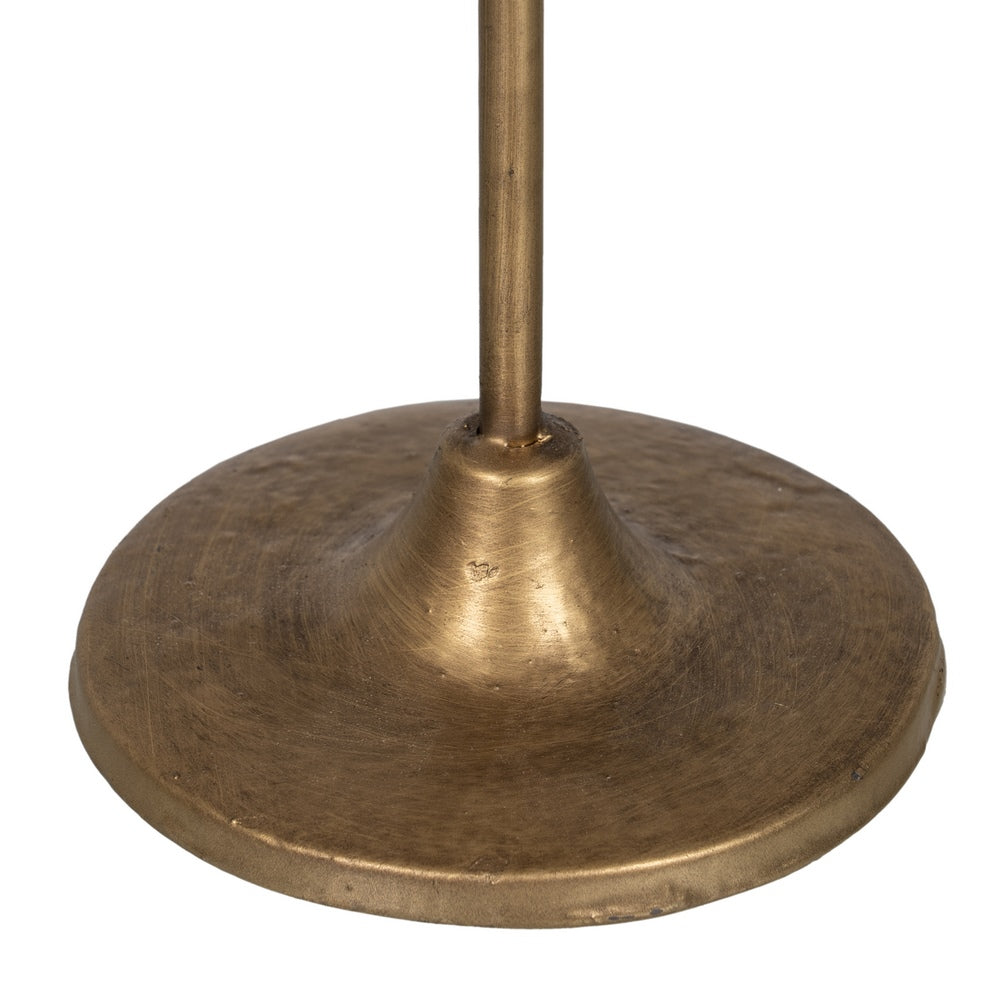 GOLD METAL CANDLE HOLDER DECORATION 17 X 17 X 30 CM