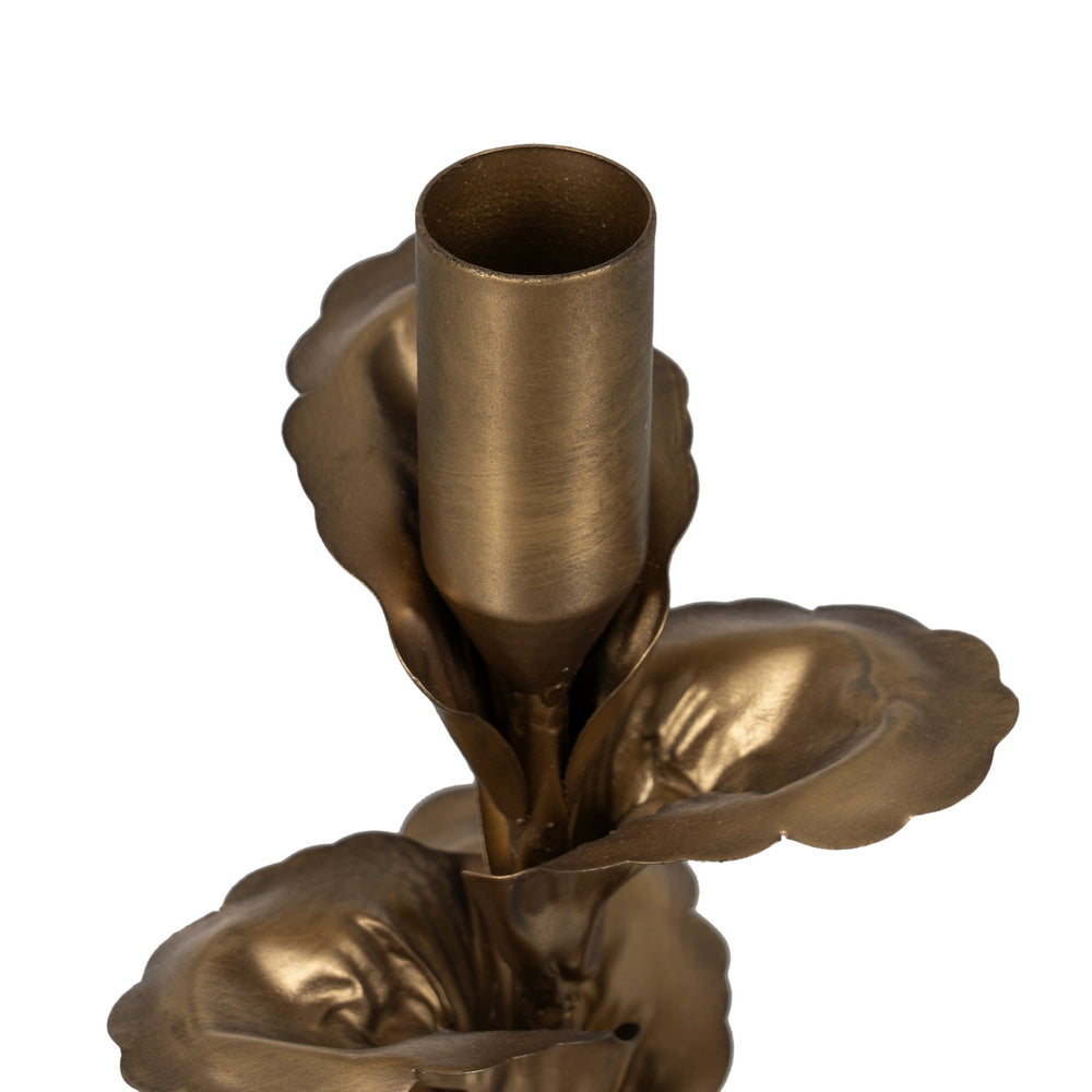 PORTAVELAS ORO METAL DECORACIÓN 11,50 X 11,50 X 40 CM