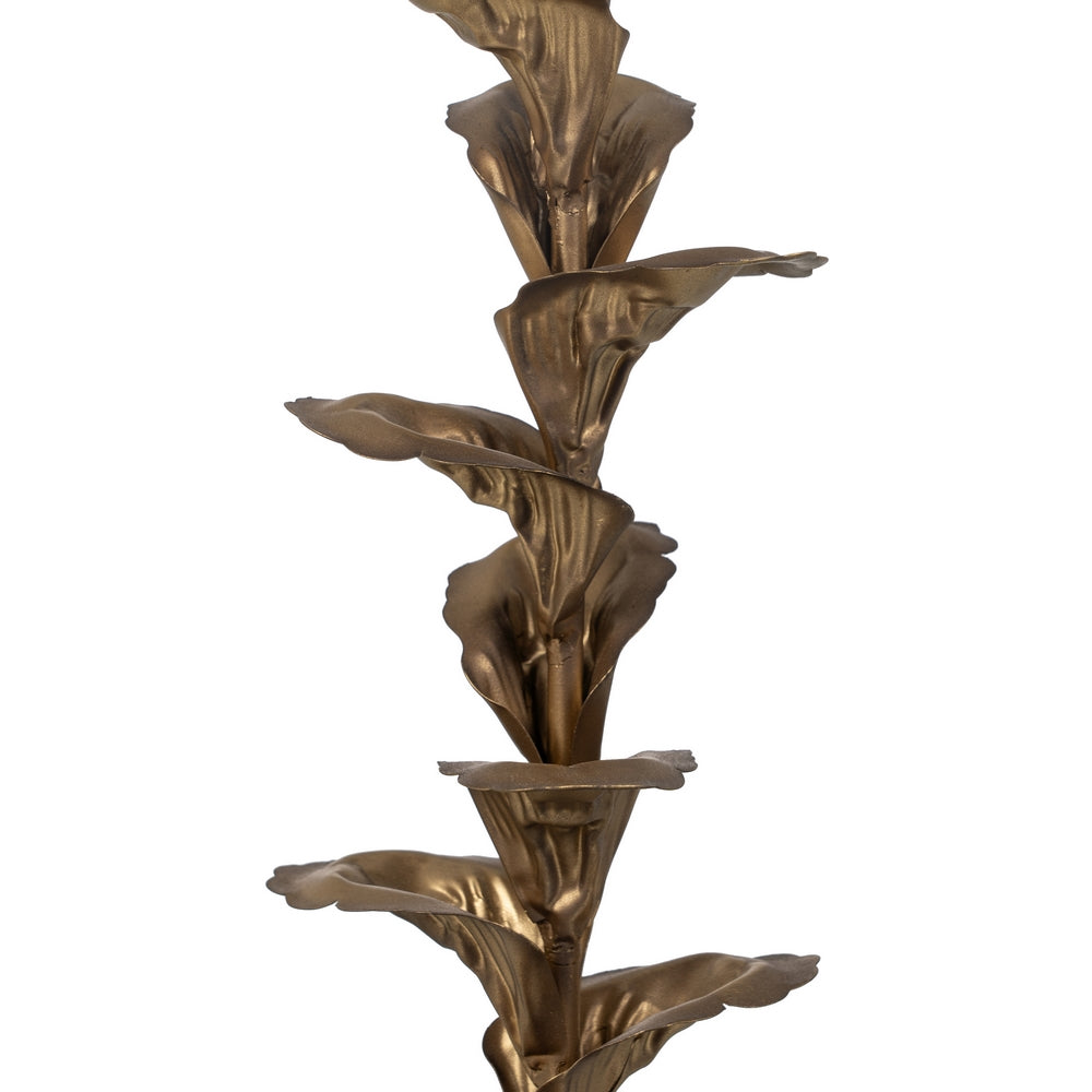 PORTAVELAS ORO METAL DECORACIÓN 11,50 X 11,50 X 40 CM