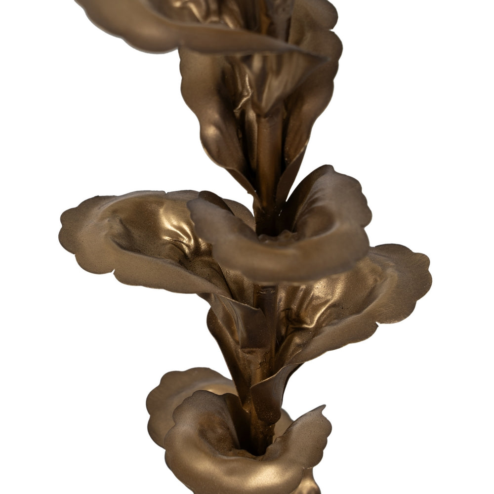 PORTAVELAS ORO METAL DECORACIÓN 11,50 X 11,50 X 40 CM