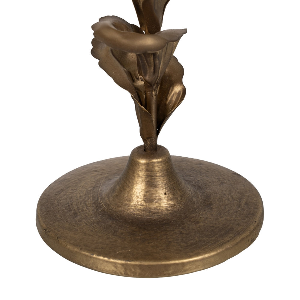 PORTAVELAS ORO METAL DECORACIÓN 11,50 X 11,50 X 40 CM