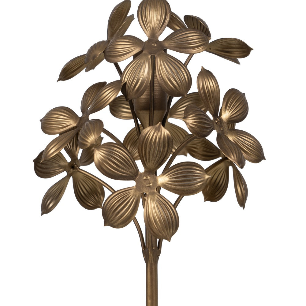 PORTAVELAS ORO METAL DECORACIÓN 15 X 15 X 50 CM