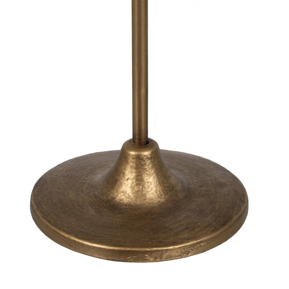 PORTAVELAS ORO METAL DECORACIÓN 15 X 15 X 50 CM