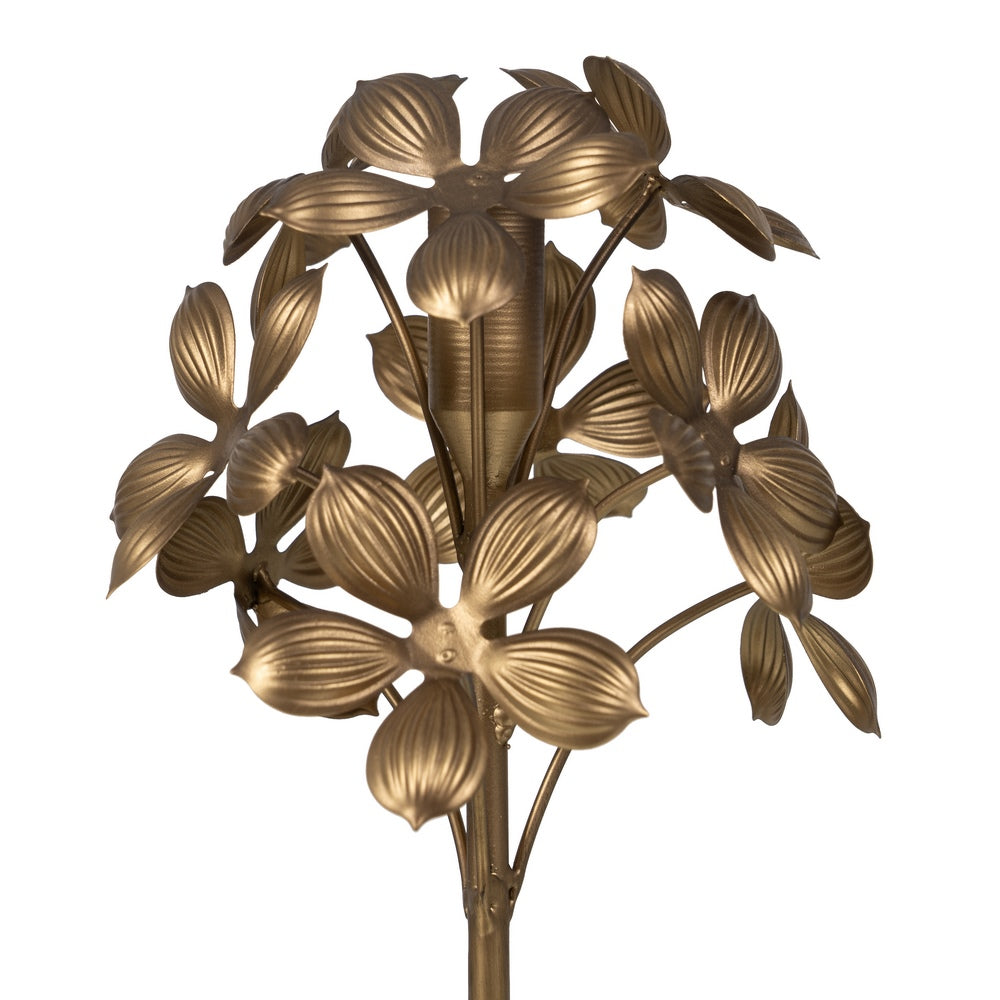 GOLD METAL CANDLE HOLDER DECORATION 15 X 15 X 40 CM