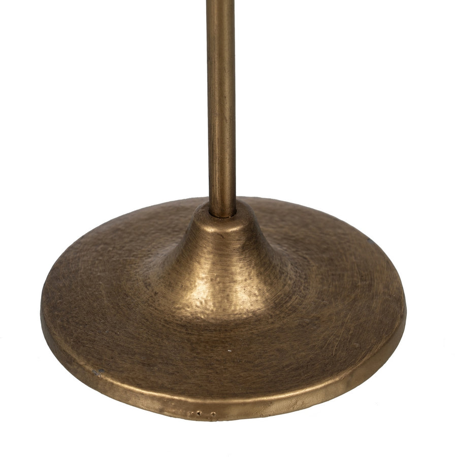 PORTAVELAS ORO METAL DECORACIÓN 15 X 15 X 40 CM