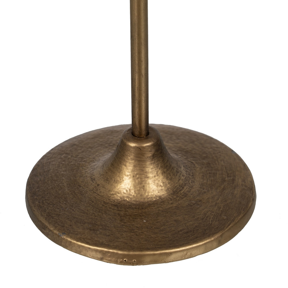 GOLD METAL CANDLE HOLDER DECORATION 15 X 15 X 40 CM