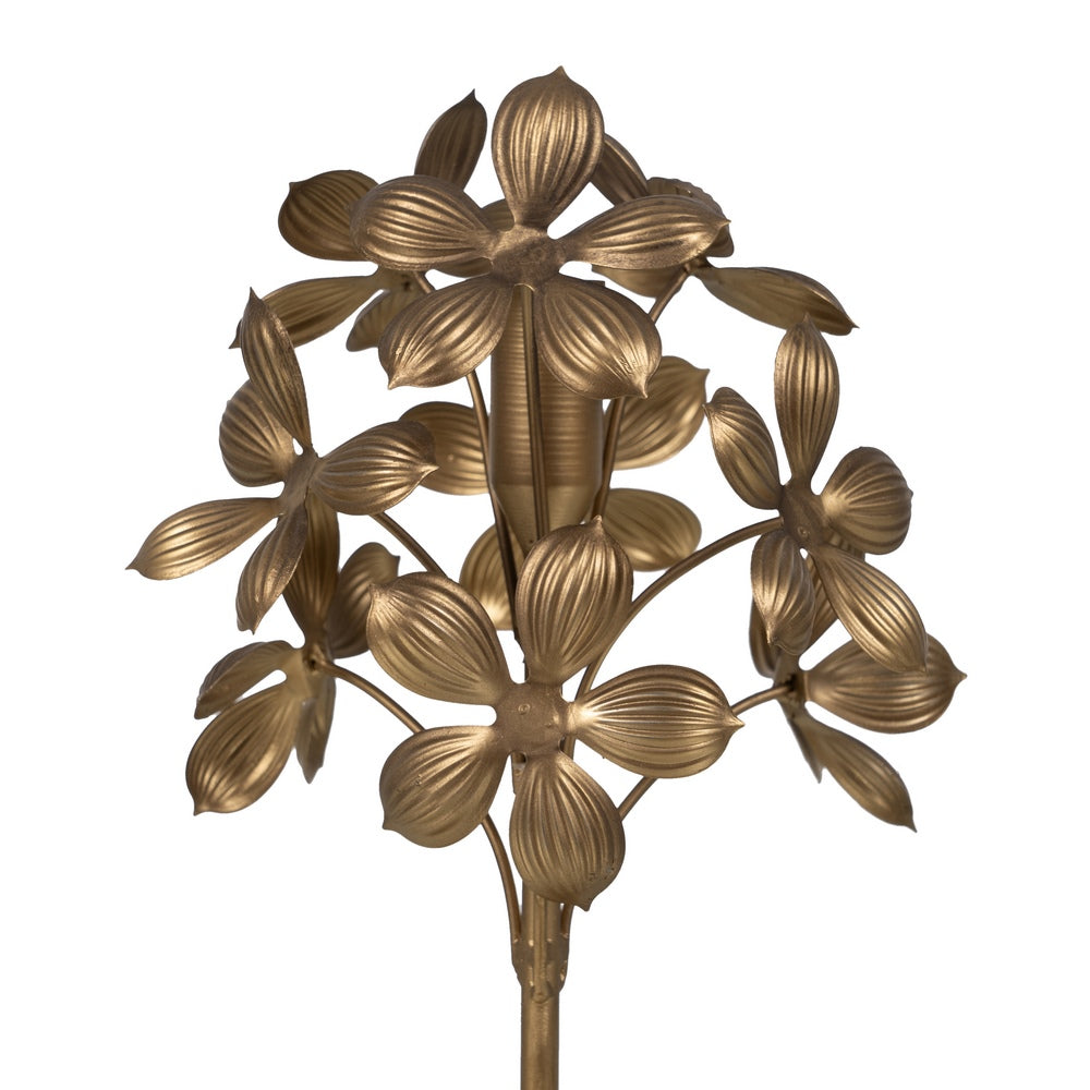 GOLD METAL CANDLE HOLDER DECORATION 15 X 15 X 30 CM