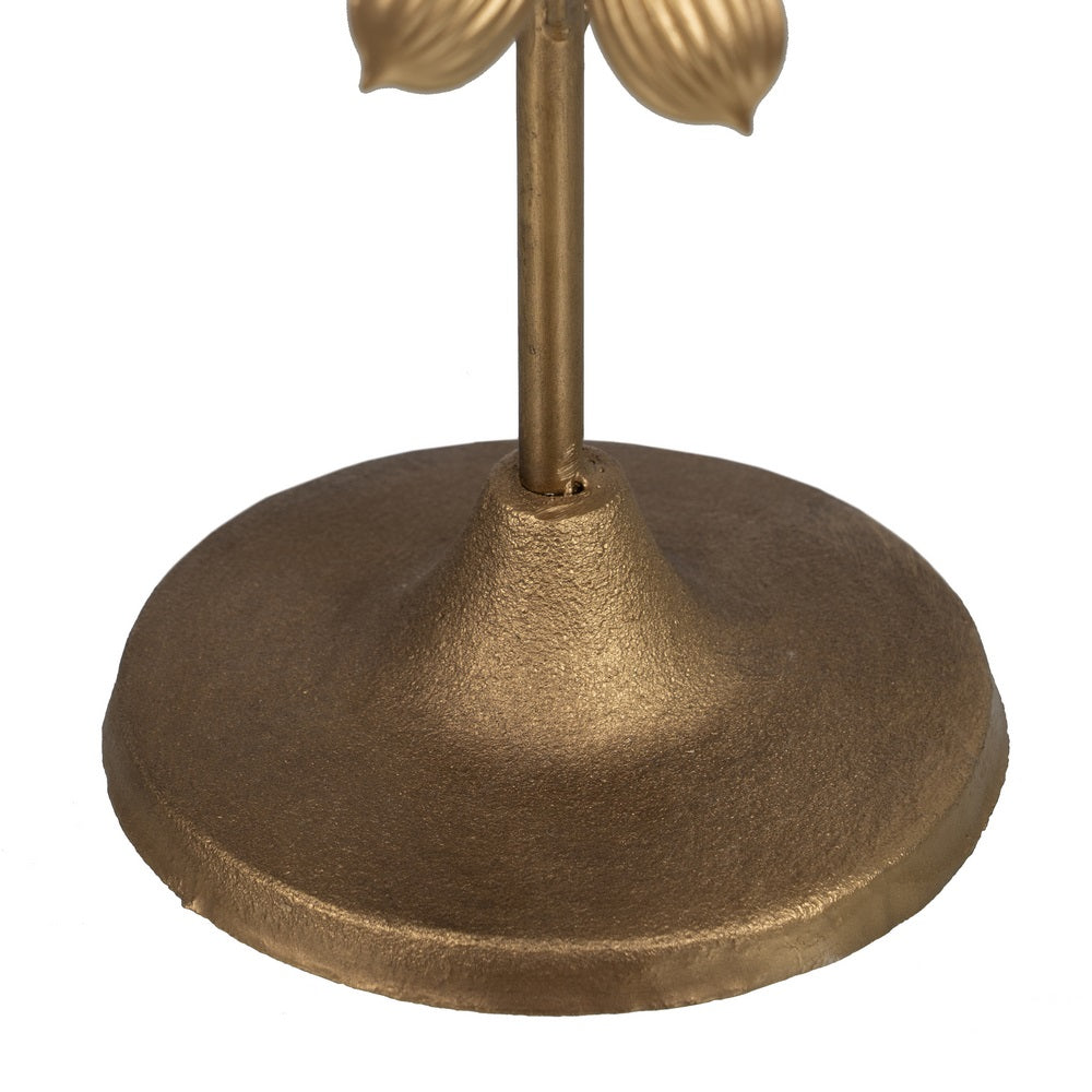 GOLD METAL CANDLE HOLDER DECORATION 15 X 15 X 30 CM