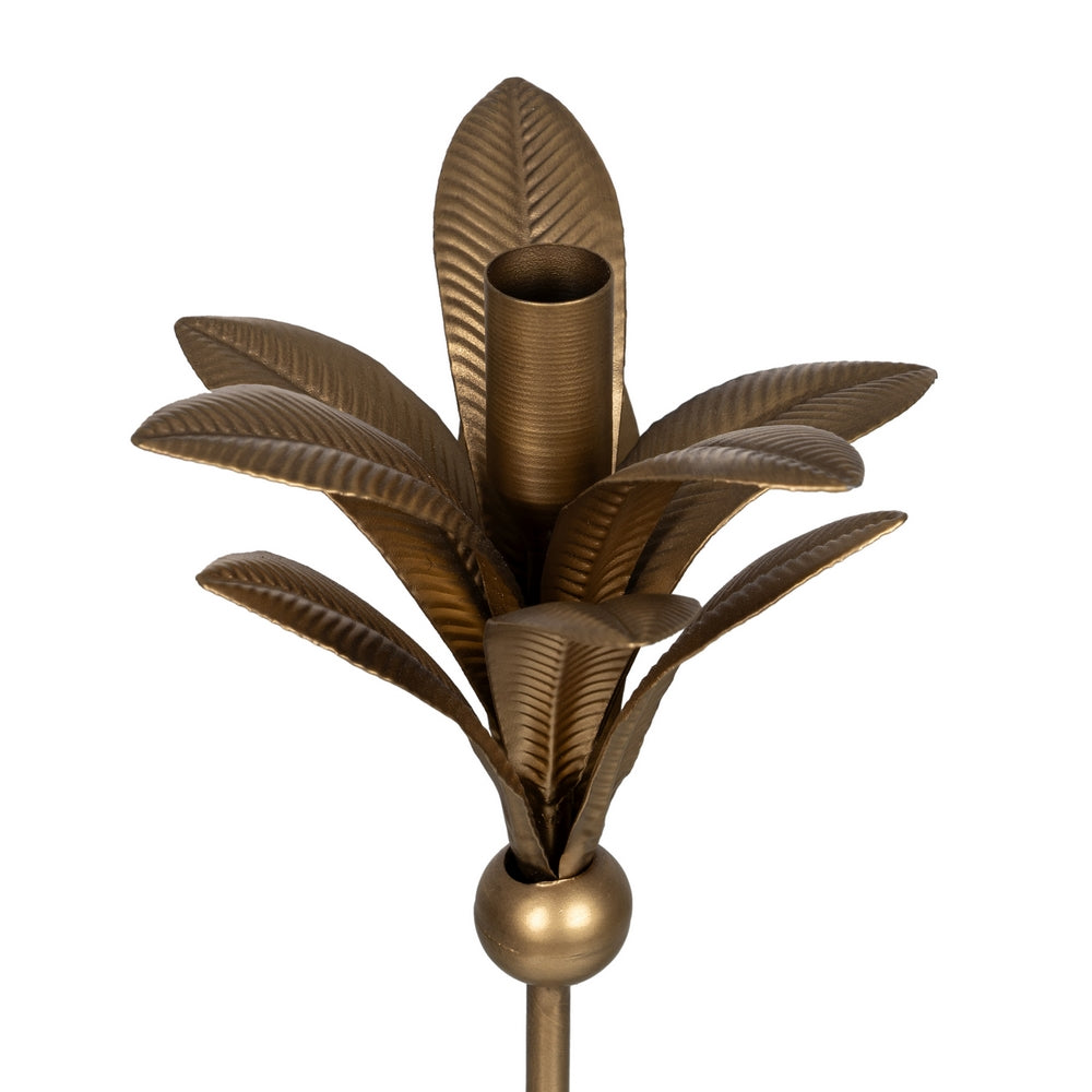 PORTAVELAS ORO METAL DECORACIÓN 15 X 15 X 54 CM