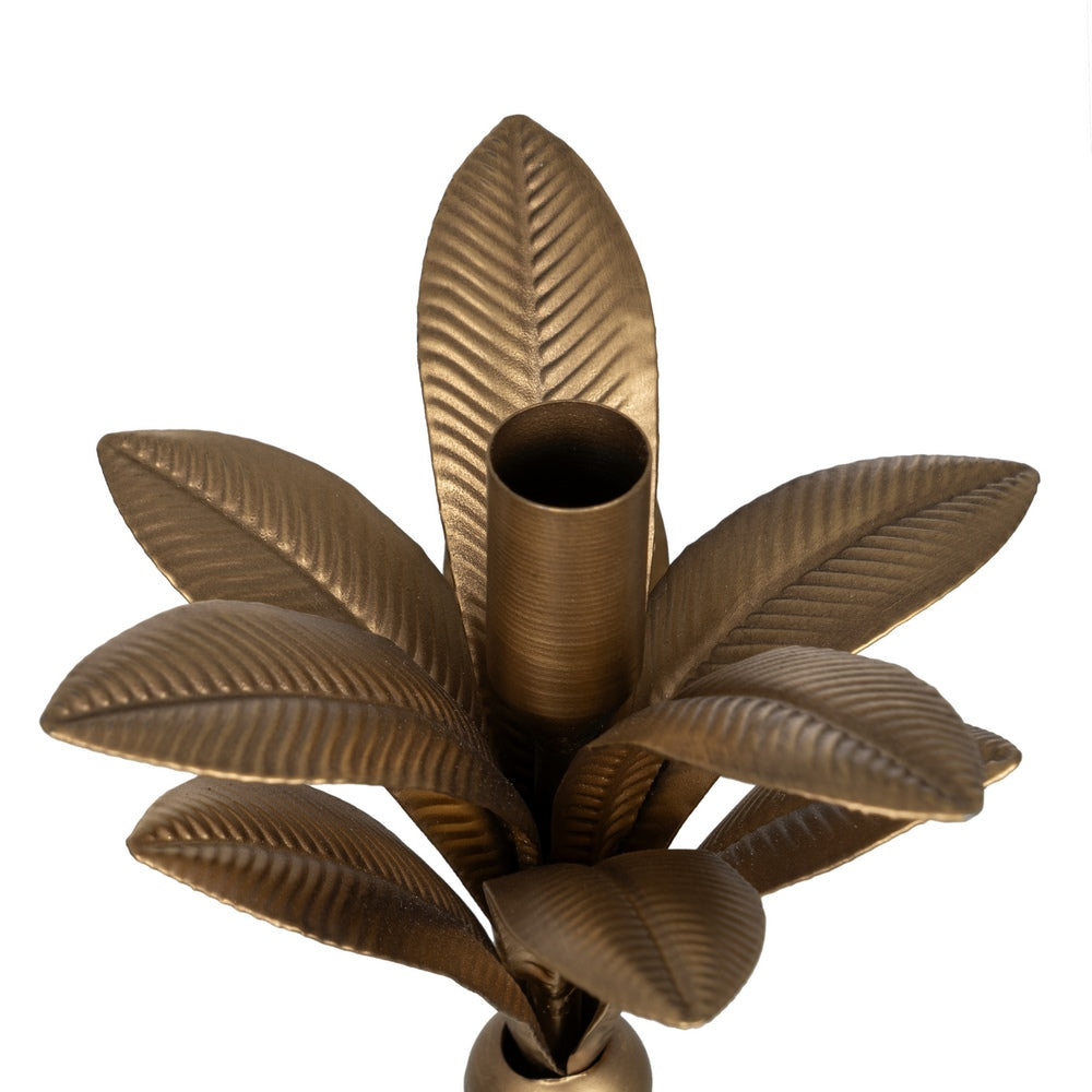 PORTAVELAS ORO METAL DECORACIÓN 15 X 15 X 54 CM