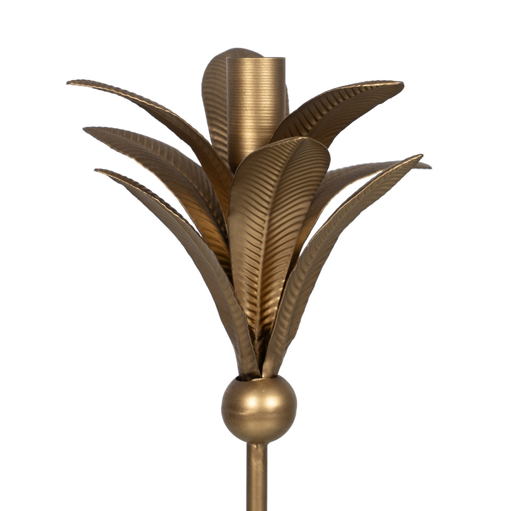 PORTAVELAS ORO METAL DECORACIÓN 15 X 15 X 54 CM