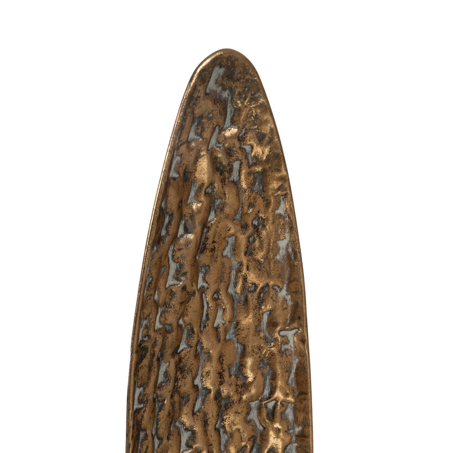 FIGURA PORTAVELAS ORO METAL DECORACIÓN 14 X 16,50 X 73 CM