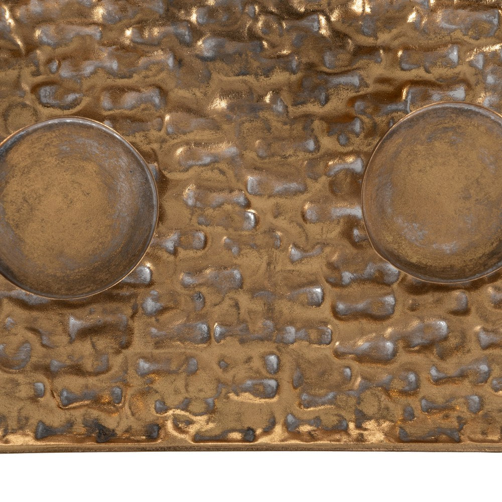 CENTRO 3 PORTAVELAS ORO METAL DECORACIÓN 65 X 23,50 X 10,50