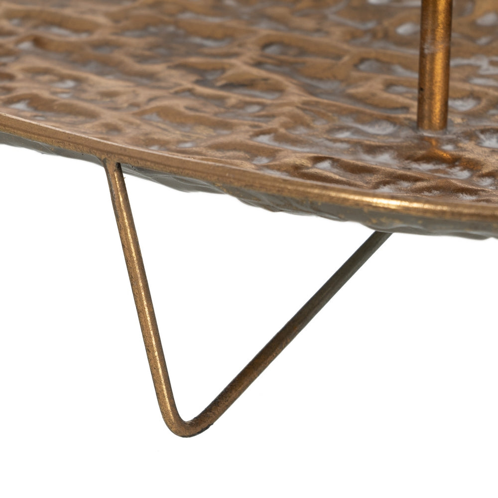CENTRO 3 PORTAVELAS ORO METAL DECORACIÓN 78 X 28 X 11,50 CM
