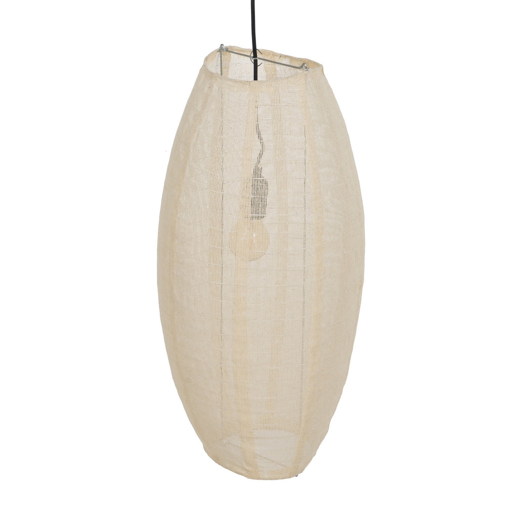 LÁMPARA TECHO BEIGE TEJIDO-METAL 30 X 30 X 59,50 CM