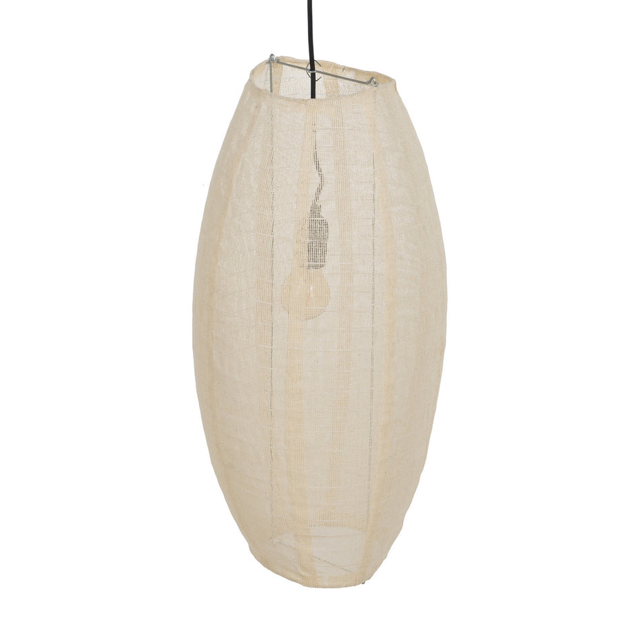 LÁMPARA TECHO BEIGE TEJIDO-METAL 30 X 30 X 59,50 CM